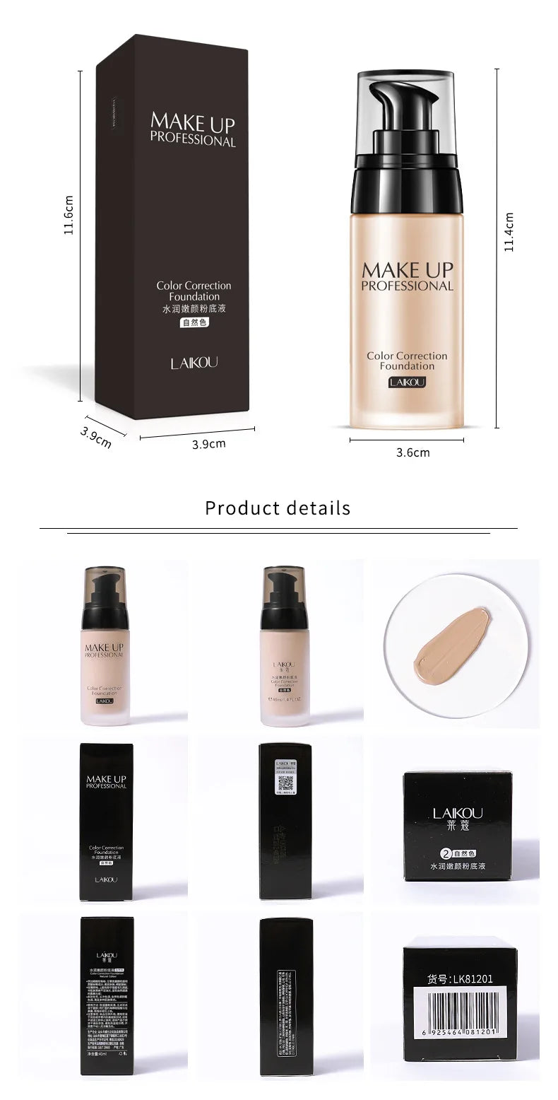 Fond de Teint BB Cream LAIKOU 40g – Correcteur Hydratant Anti-Brillance | Waterproof