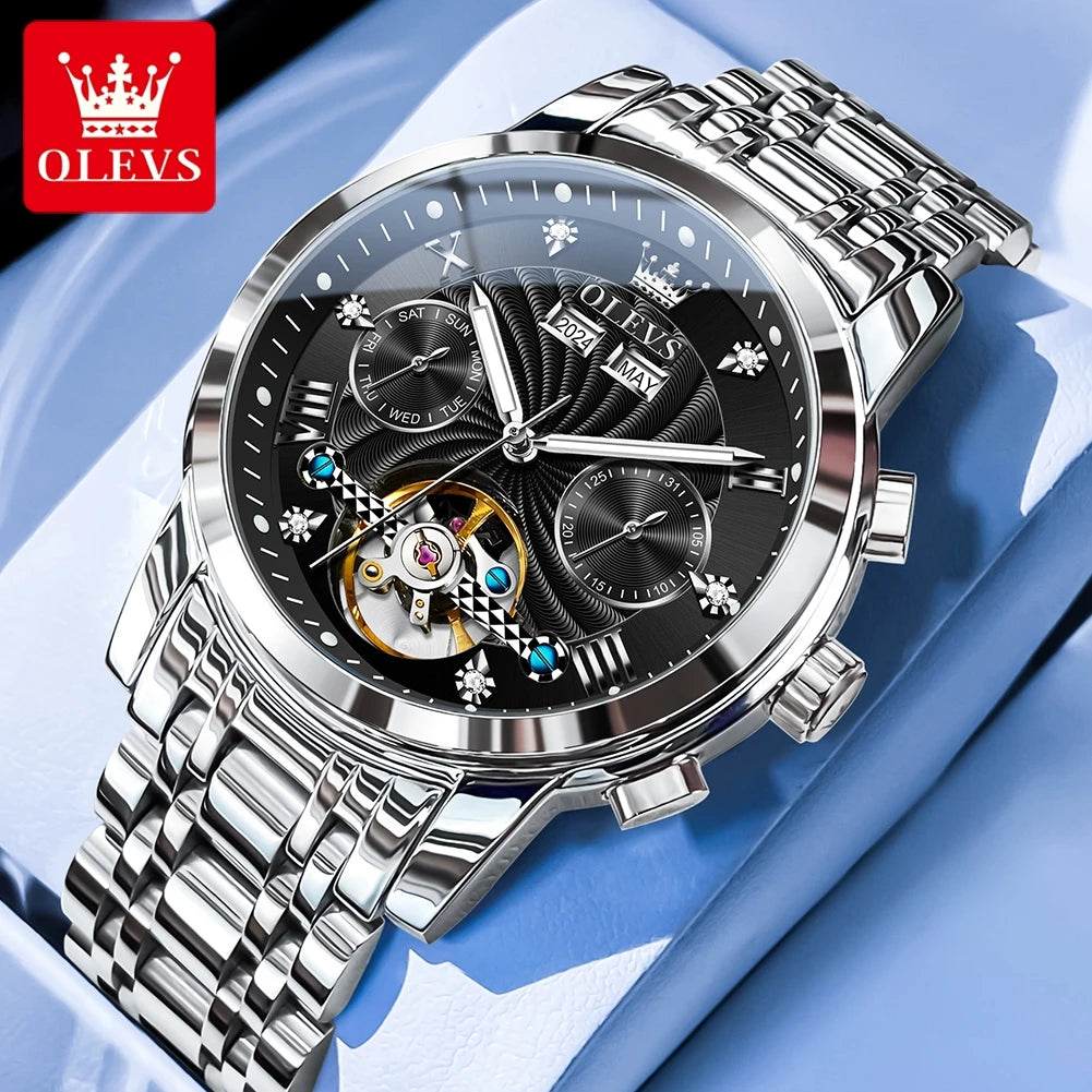Montre Mécanique Automatique Luxe Homme OLEVS 7088 – Grand Cadran Lumineux Étanche Cadeau