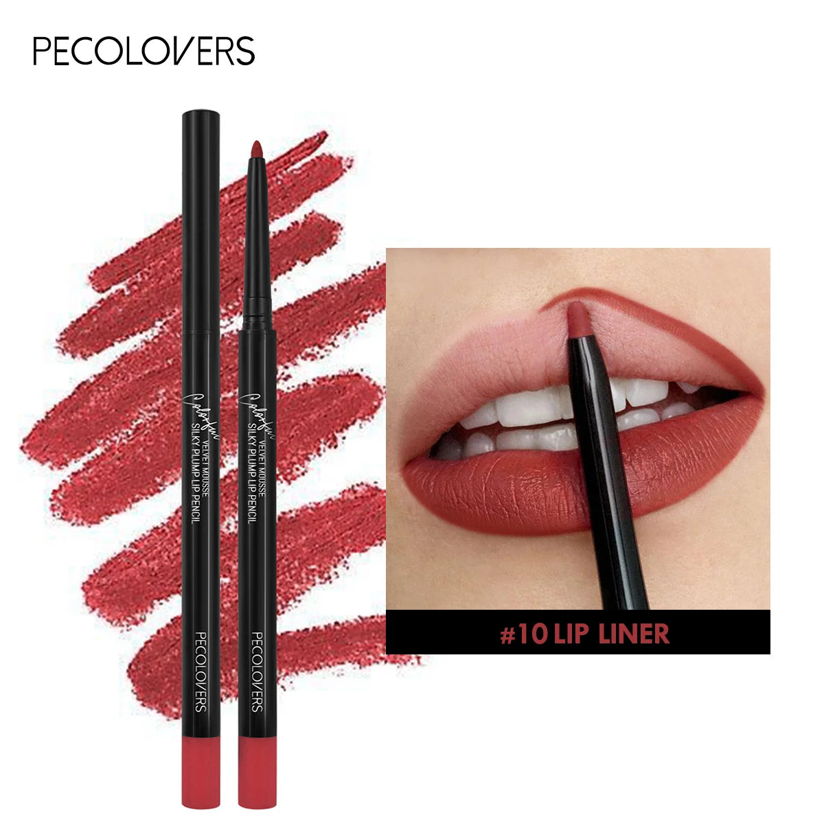 Crayon Lipliner Mat Waterproof – 12 Couleurs Longue Tenue | Contour Lèvres Hydratant