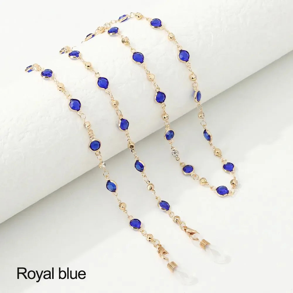 Chaîne de Lunettes Cristal Colorée – Cordon Lunettes de Soleil & Collier Tendance | Accessoire Femme