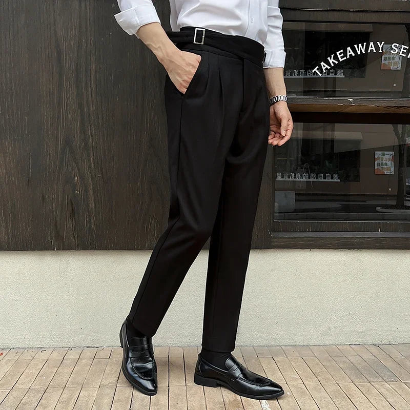 Pantalon Costume Naples Gurkha Slim Fit 2025 – Chino Taille Haute Mariage Fête Casual