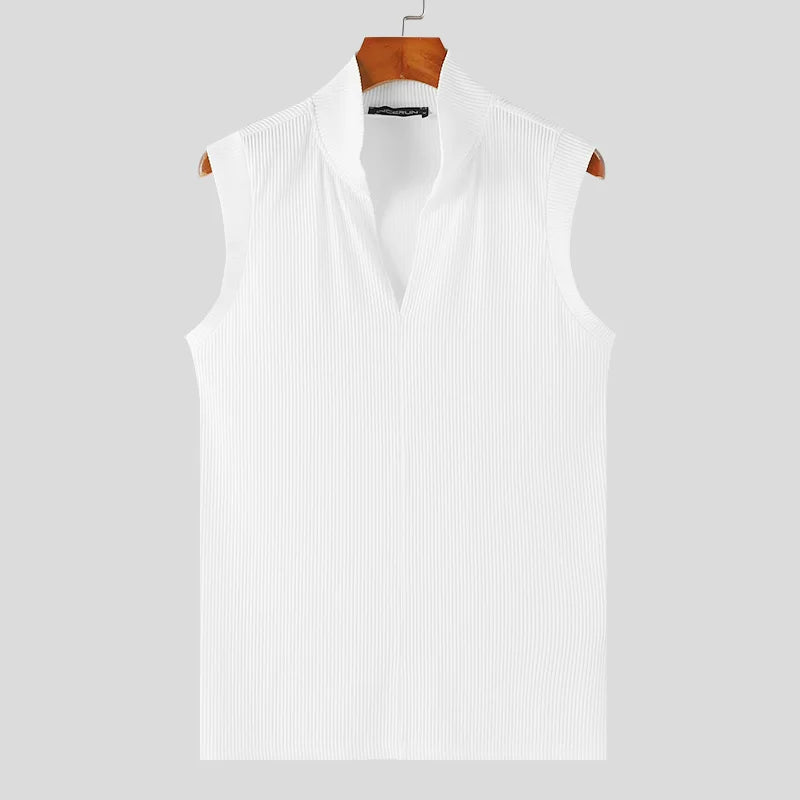 Débardeur Homme Col V INCERUN – Couleur Unie Sans Manches | Streetwear Été & Fitness | Tailles S à 5XL
