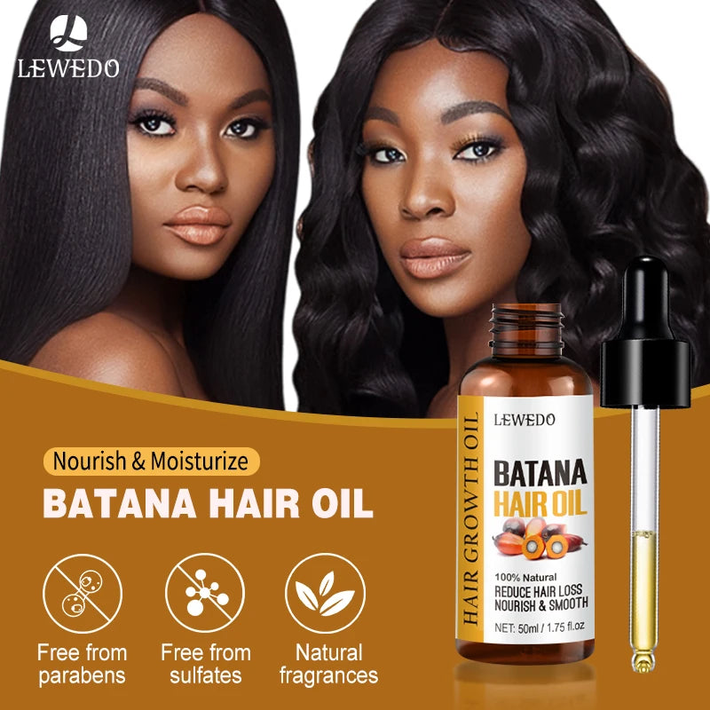 Huile de Batana Pure Lewedo Naturals – Repousse Rapide, Anti-Chute & Brillance | Soin Capillaire Naturel | Homme & Femme