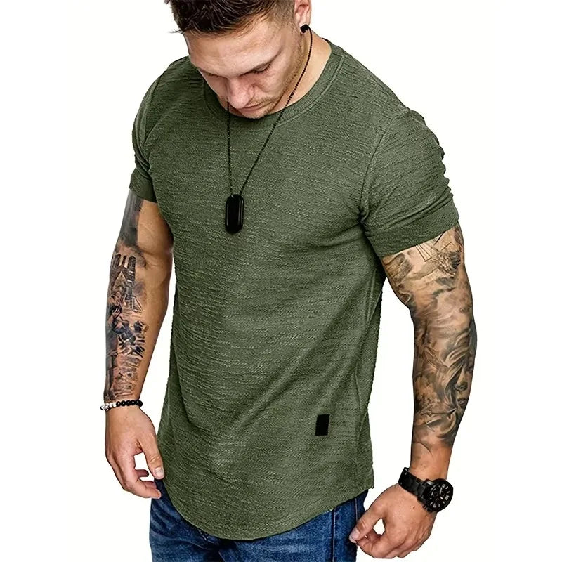 T-Shirt Homme Manches Courtes Col Rond – Casual Été Basique Léger Fashion Sport Running Actif | Mode Homme Premium