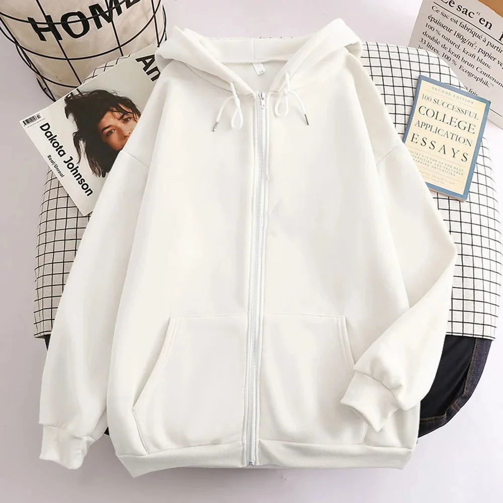 Sweat à Capuche Homme Zippé Uni Loose Manches Longues Y2K High Street Casual Outdoor – Veste Hoodie Streetwear Tendance | Mode Homme Urban