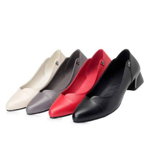 AIYUQI Chaussures Dress Cuir Véritable Rouge Femme 2024 – Bout Peu Profond Bureau Fashion