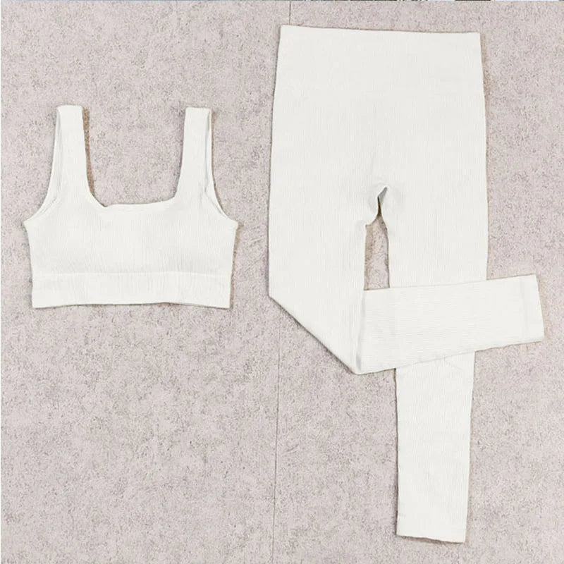 Ensemble Sport Femme Seamless Ribo – Legging Gainant & Haut Manches Longues | Gym, Yoga & Fitness | Tenue Sportive Sexy