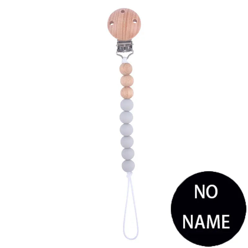 Attache-Tétine Personnalisée Prénom – Clip Silicone & Bois Fait Main Éco-Responsable Sécurisé Bébé