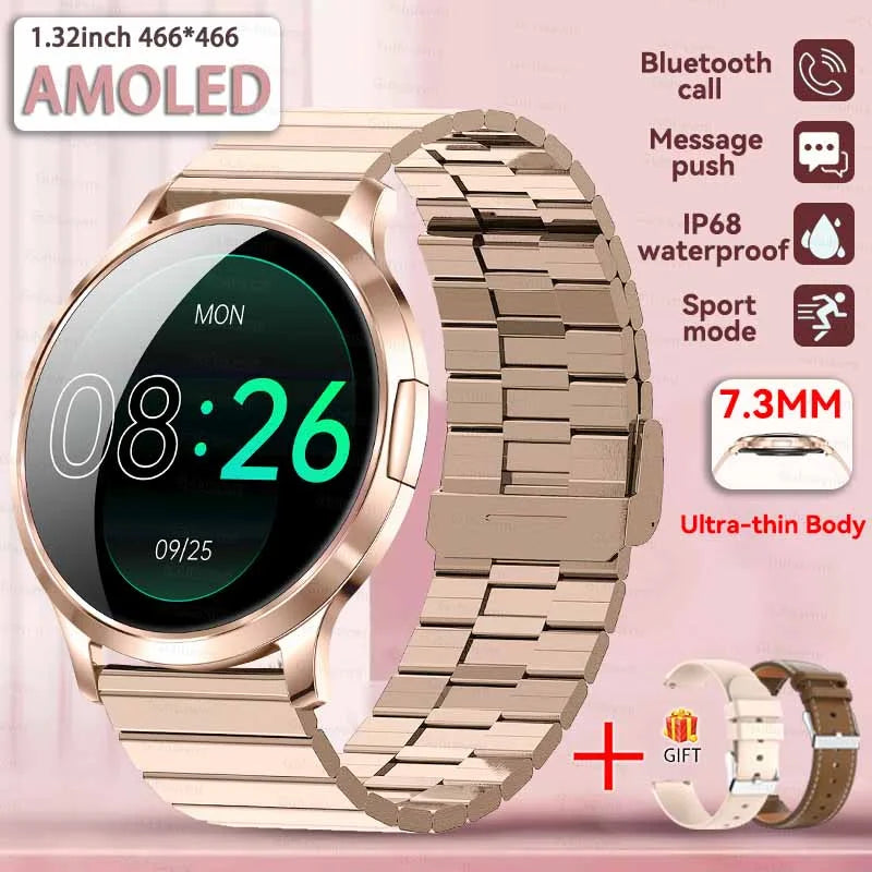 Smartwatch AMOLED 1.32" Unisexe 2025 – Cadran Personnalisable, Appels Bluetooth & Suivi Cardio | Sport & Fitness | Homme & Femme