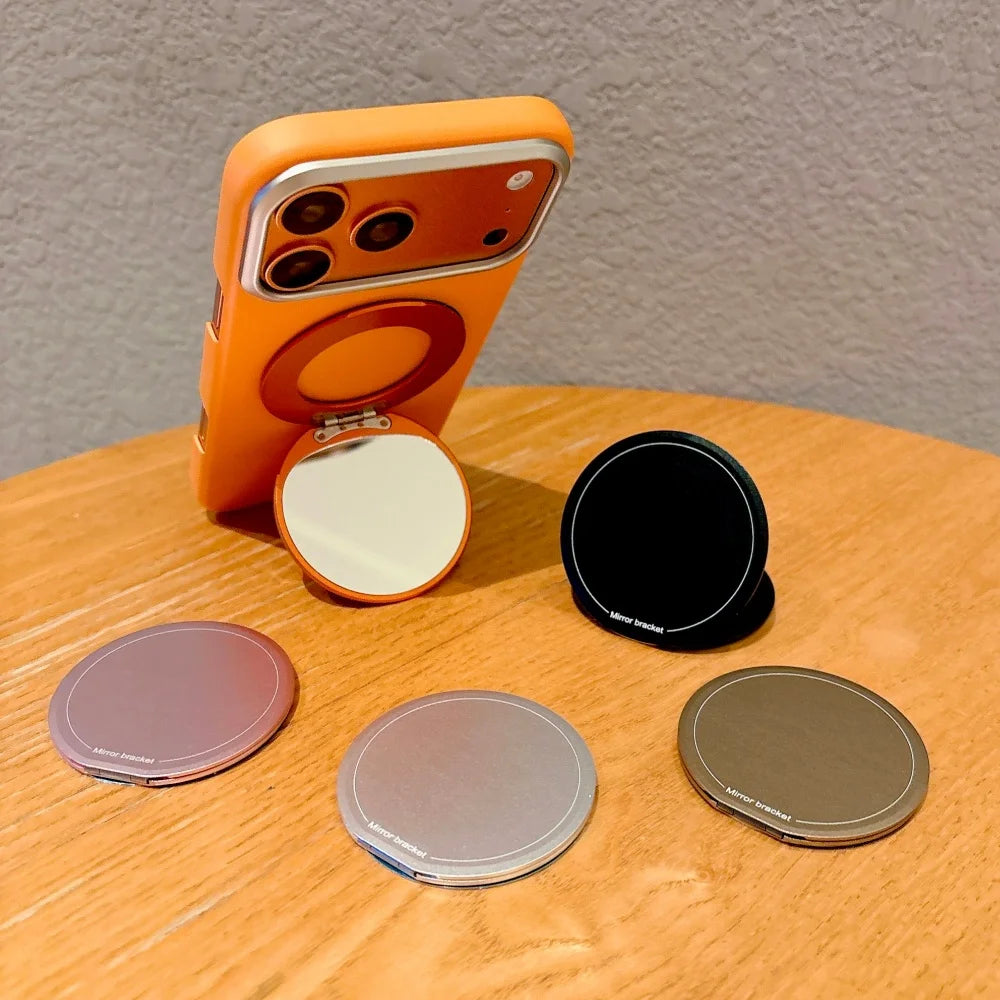 Coque Miroir Maquillage Flip Magnétique iPhone – Rotation 360° | Compatible iPhone 11-17 Pro Max | Support Téléphone