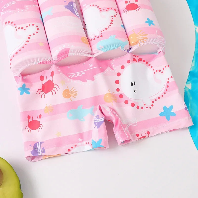 Maillot de Bain Flottant Enfant 1 Pièce – Combinaison Natation Cartoon Garçon Fille