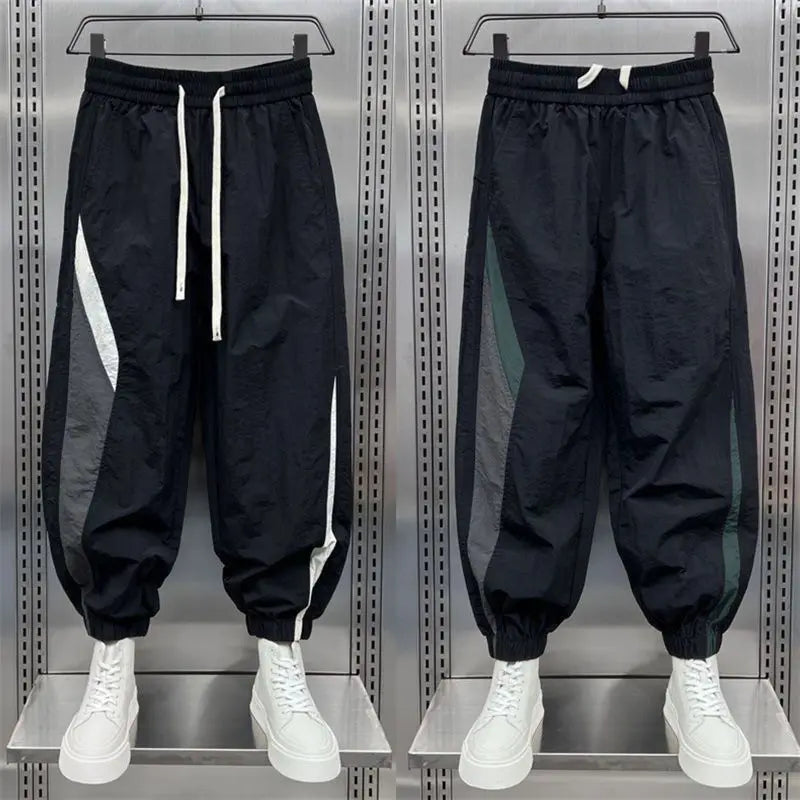 Pantalon Harlan Homme Séchage Rapide Rayé 2024 – Sport Casual Loose Patchwork Été