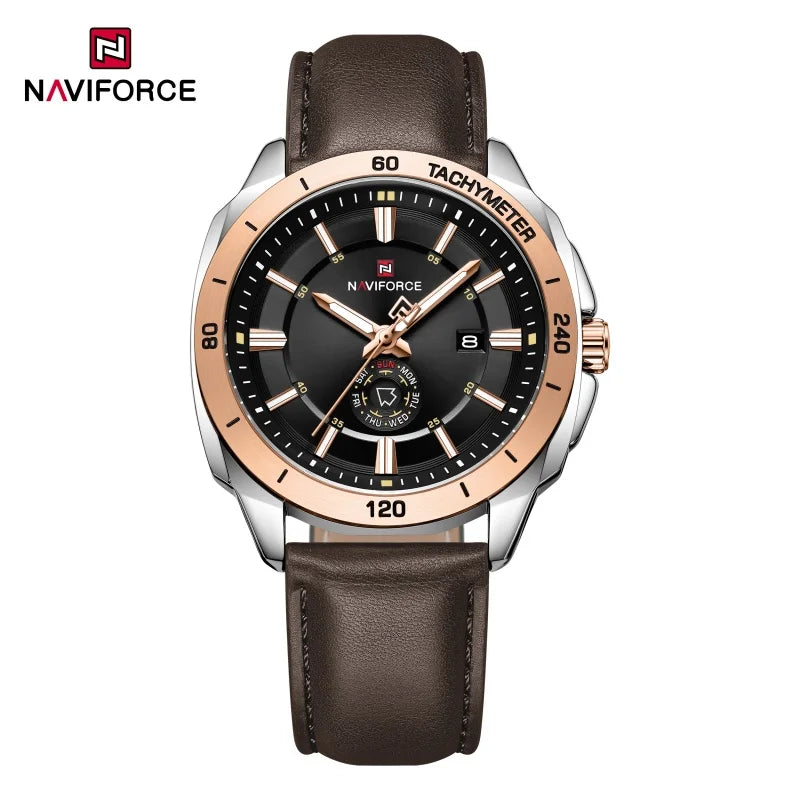 Montre Homme NAVIFORCE 2026 Quartz Cuir Sport Casual Jour Date – Élégante Fashion