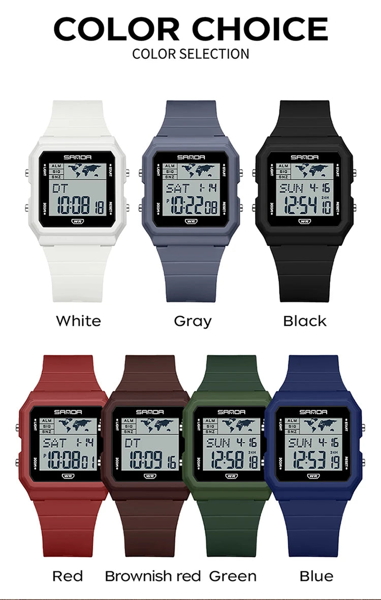 Montre Homme SANDA 2217 Digital Sport Multifonction Alarme Countdown Lumineux Étanche – Fashion Tendance