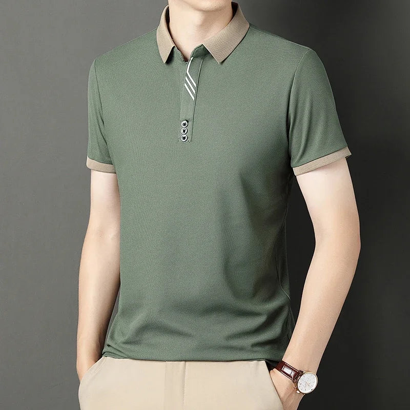 Polo Homme Couleur Unie Manches Courtes Été – Top Casual Fashion Confortable Business & Loisirs | Mode Homme
