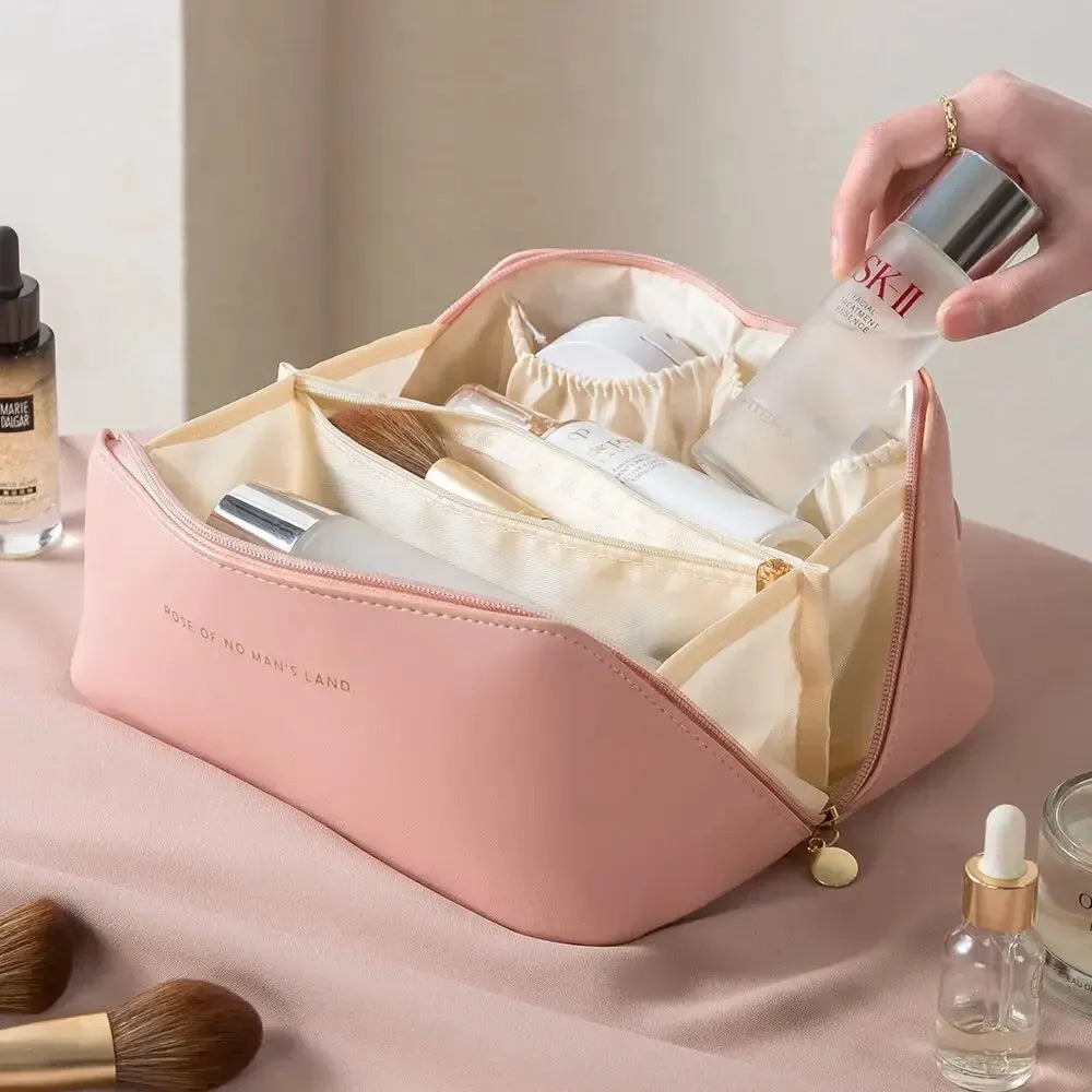 Trousse Maquillage Luxe Femme – Kit Toilette Organisateur Voyage | Boîte Cosmétique Zip Portable