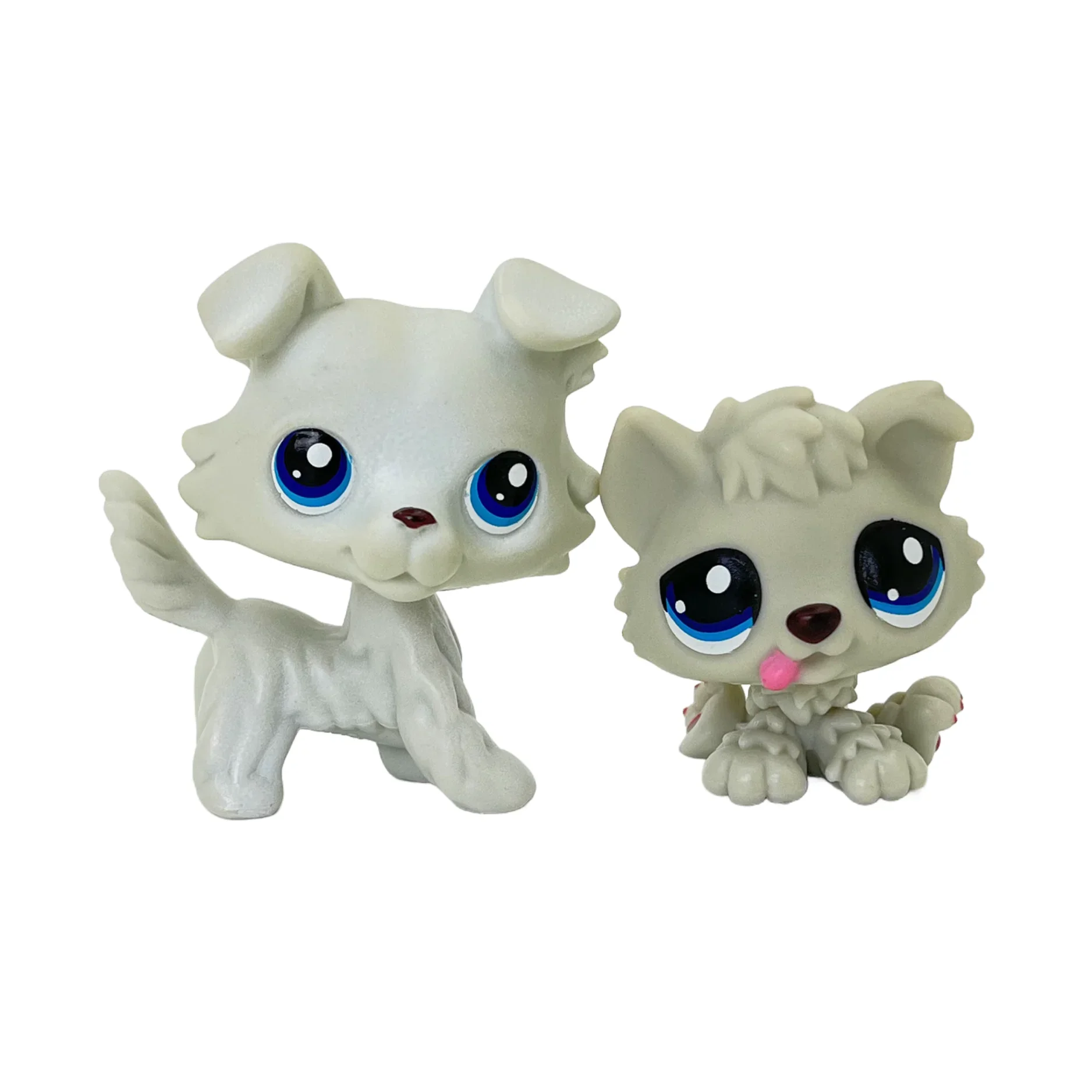 Lot 2 Figurines Animaux Rares LPS – Chat Mignon & Chien Tête Ballante Teckel Colley Cocker Danois | Jouet Collectionnable Enfants