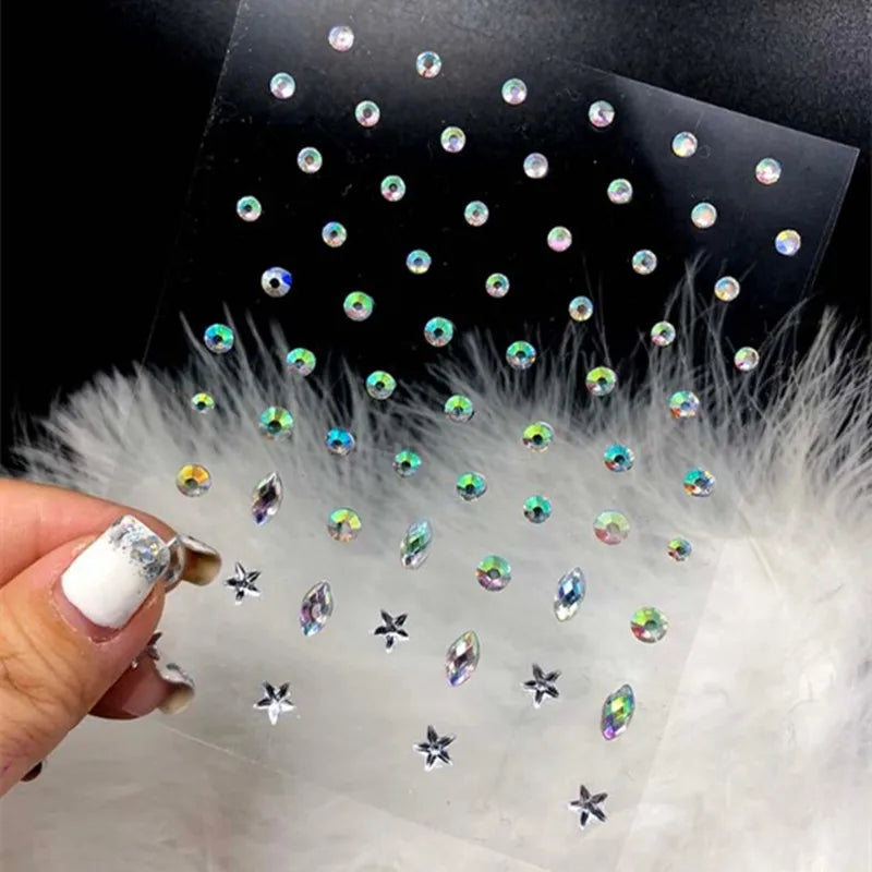 Stickers Strass Visage Jetables – Diamants Acryliques Crystal Larme & Yeux | Maquillage Scène & Festival