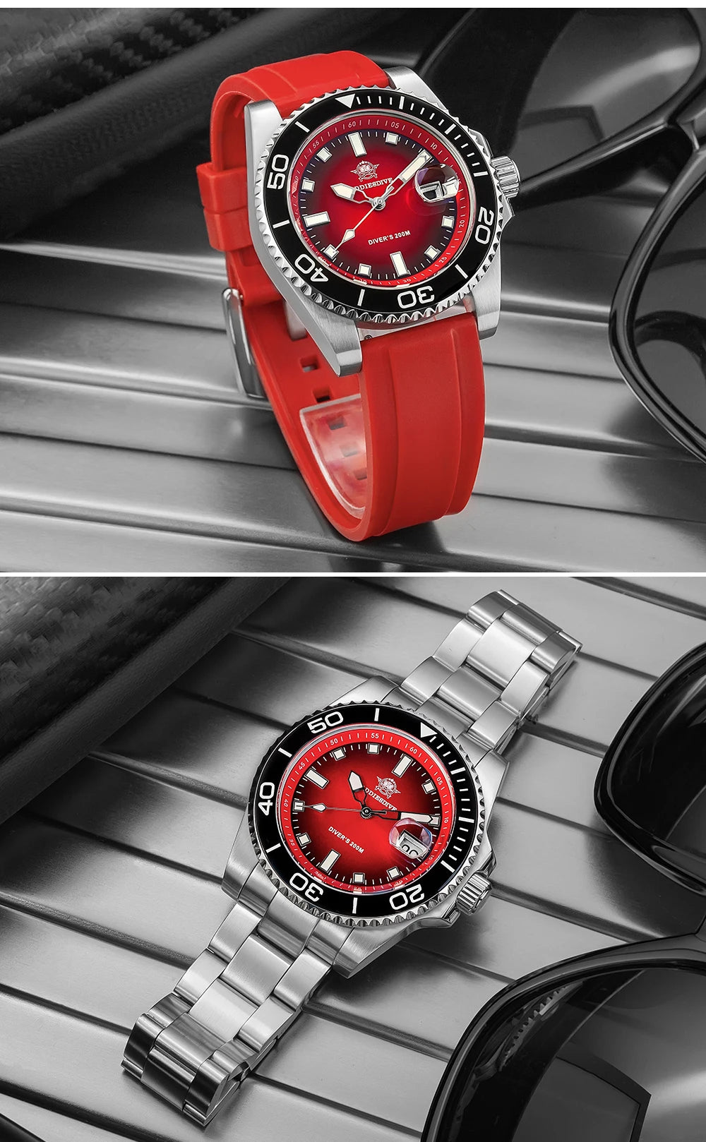 Montre Homme ADDIESDIVE AD2089 Quartz 2025 – Super Lumineuse Étanche 200M Silicone Luxe