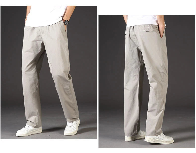 Pantalon Cargo Homme Coton Noir Travail Casual – Jogger Escalade Sport Printemps Été Automne Twill | Mode Homme Outdoor