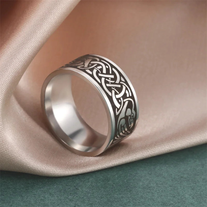 Bague Punk Acier Inoxydable Arbre de Vie Viking – Bague Couple Goth & Nordique | Bijou Homme & Femme | Cadeau Anniversaire & Fête Tendance