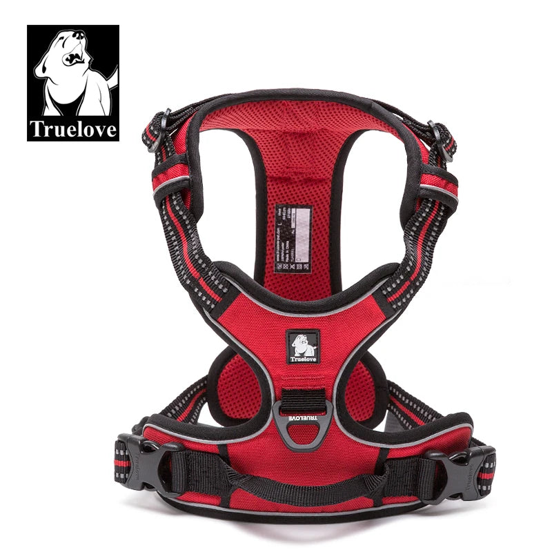 Truelove Harnais Chien Réfléchissant Nylon TLH5651 – Rembourré, Ajustable, Toutes Saisons | Sécurité Voiture & Balade