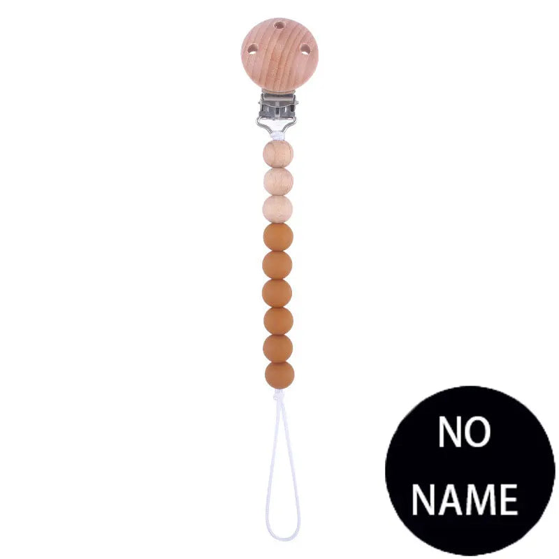 Attache-Tétine Personnalisée Prénom – Clip Silicone & Bois Fait Main Éco-Responsable Sécurisé Bébé