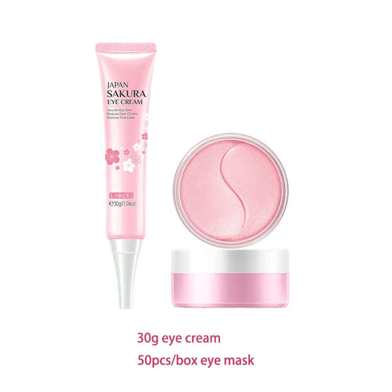Kit Skincare Coréen LAIKOU Sakura – Nettoyant, Masque Yeux & Lèvres, Hydratation Intense | Routine Beauté K-Beauty Complète