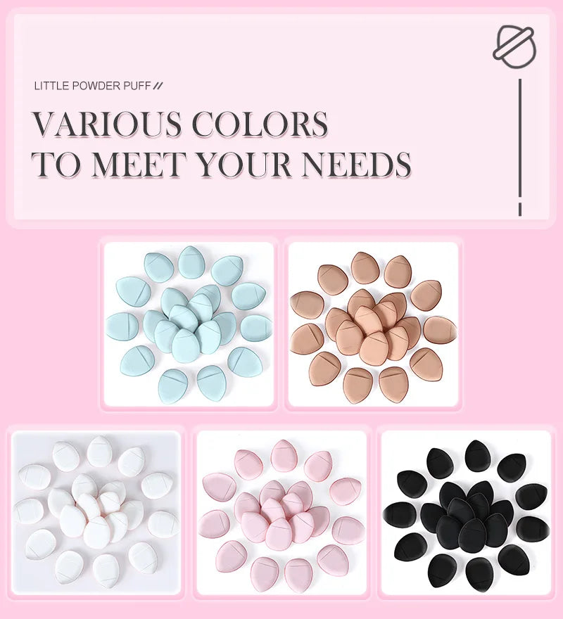Mini Éponges Doigt Puff Maquillage – Lot 50 ou 100 Pcs | Fond de Teint & Correcteur Air Cushion Sec & Humide