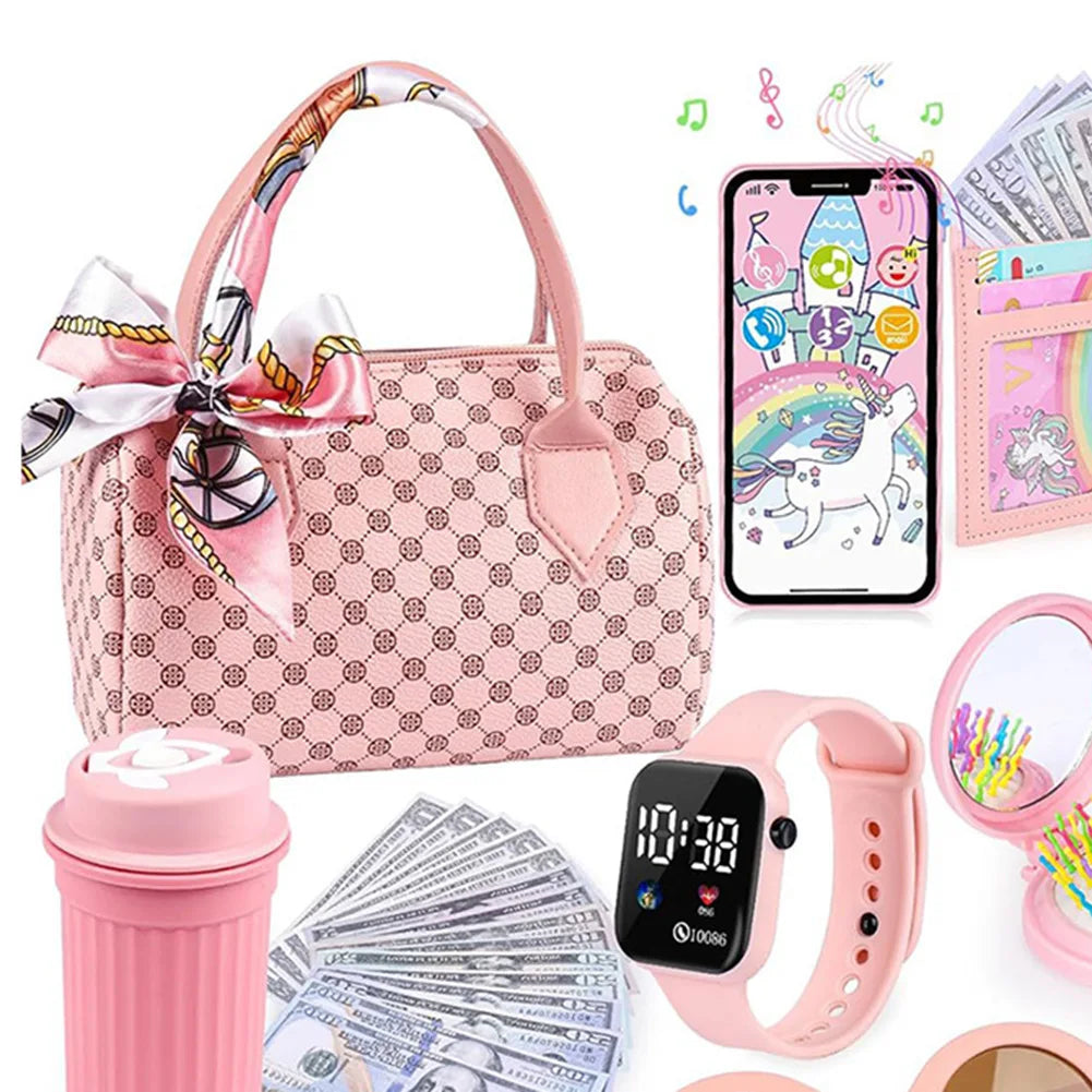 Sac à Main Princesse Enfant – Kit Jeu de Rôle Maquillage | Cadeau Noël Anniversaire
