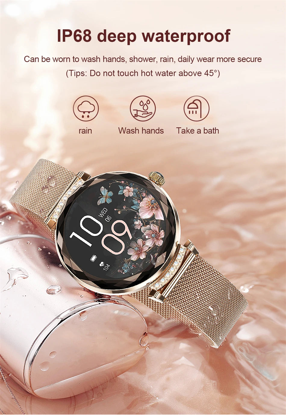 Montre Connectée Femme LIGE NX7 Pro – Écran AMOLED | Appels Bluetooth, Suivi Santé & Sport | Smartwatch Fashion Luxe