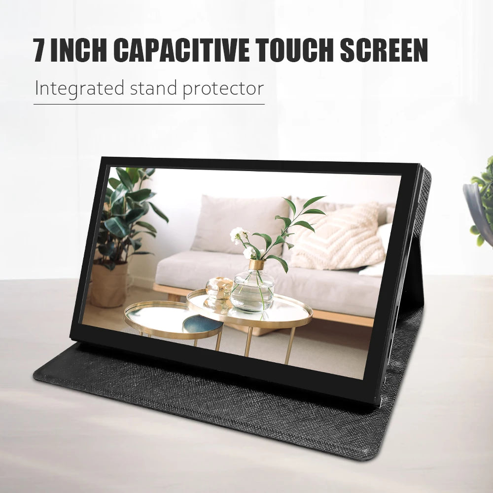 Écran Portable 7" HD Tactile 1024x600 avec Boitier – Compatible Raspberry Pi 4/3B+/3B/2B, BB Black & Banana Pi | Moniteur DIY