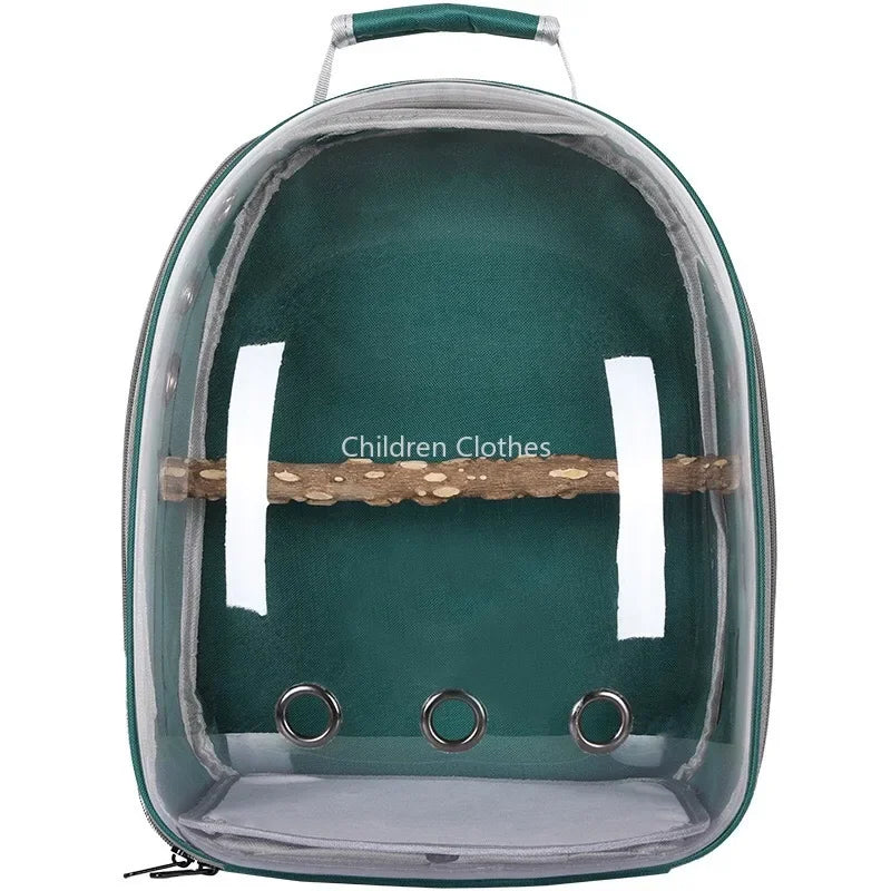 Sac Transport Perroquet & Oiseaux Backpack Acrylique – Perchoir, Mangeoire, Cage Portable | Perruche, Cocatièl & Lapin