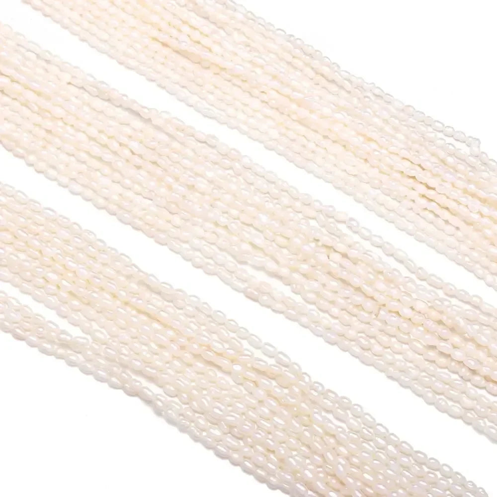 Perles Nacrées Naturelles d'Eau Douce Forme Riz Percées – Perles Vrac DIY | Collier, Bracelet & Bijoux Fait Main | Qualité Premium