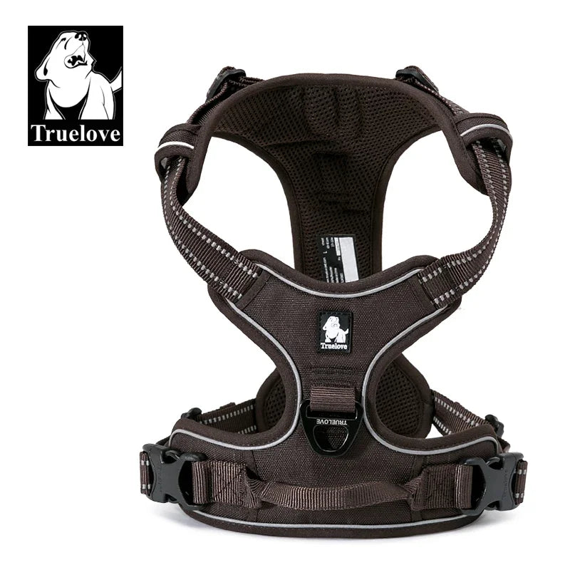 Truelove Harnais Chien Réfléchissant Nylon TLH5651 – Rembourré, Ajustable, Toutes Saisons | Sécurité Voiture & Balade