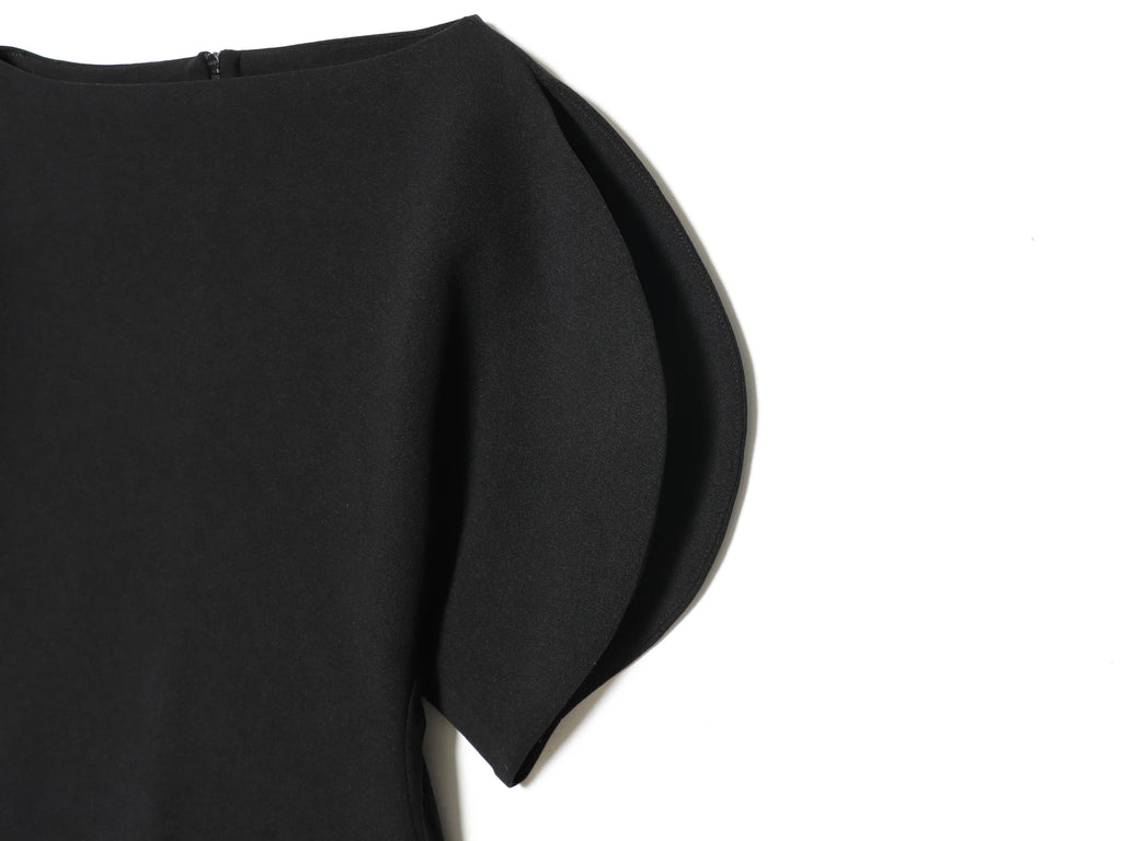 Blouse Noire Vintage Femme – Manches Bouffantes Courtes & Ourlet Asymétrique | Chic Tendance Printemps 2026