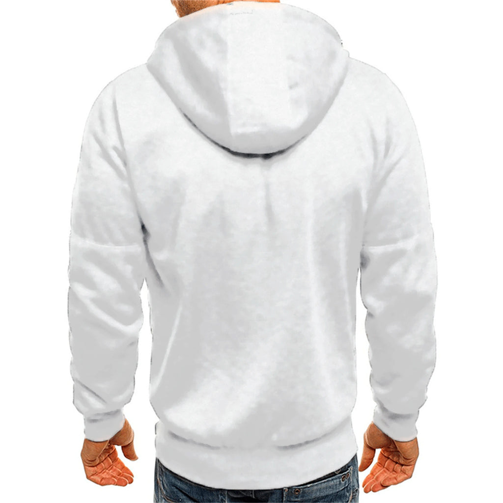 Hoodie Zippé Homme Couleur Unie – Veste Sport Casual Confortable Manches Longues Printemps Automne | Mode Homme Premium