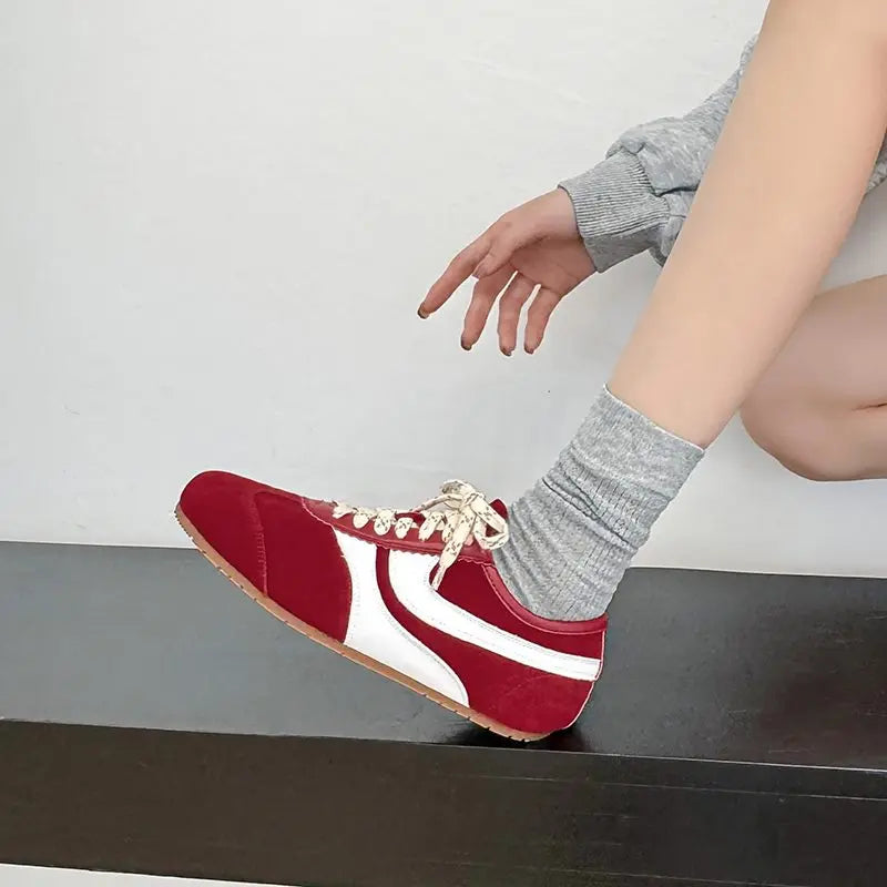 ASUMER Sneakers Suède Vache Femme 34-43 – Flat Confortables Casual Printemps Été