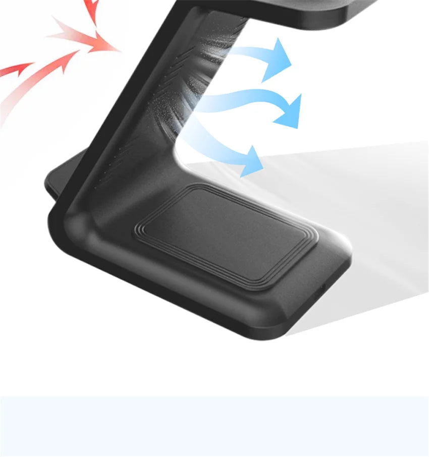 Chargeur 3-en-1 Stand Charge Rapide – iPhone 17-12 Apple Watch 6-8 iWatch AirPods Pro