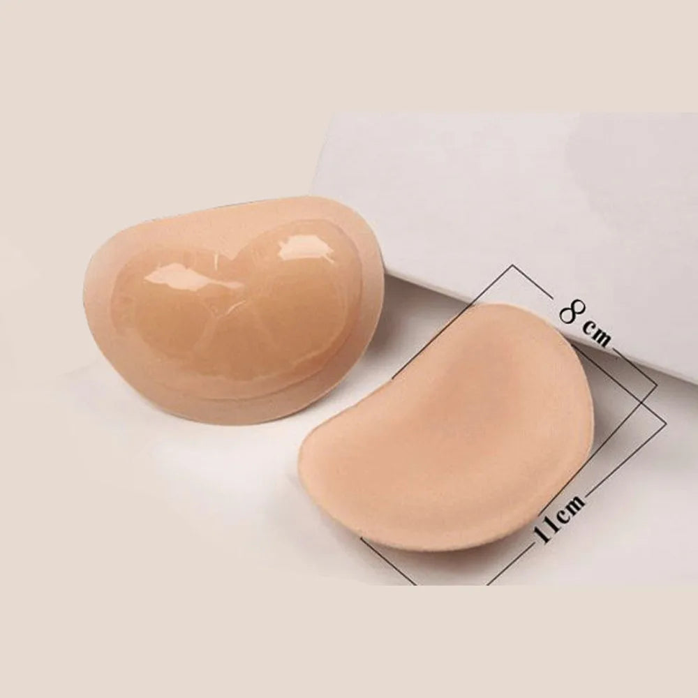 Paire de Coussinets de Poitrine Adhésifs Invisibles Bikini Maillot de Bain – Rembourrage Sponge Respirant Push-Up | Discret