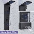 Rozin Colonne Douche Noire LED – 5 Modes dont Jets Massage & Cascade, Pluie, Affichage Digital | Panneau SPA Salle de Bain