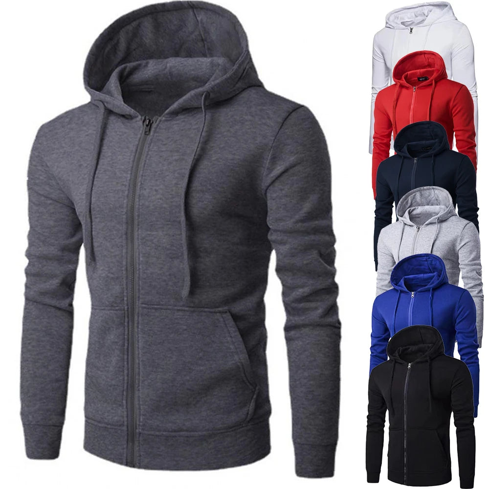 Sweat à Capuche Homme Zippé Slim Fit Manches Longues Casual Automne Fashion Élégant Confortable Intemporel Tendance – Hoodie Zippé Premium Slim Fit Automne | Mode Homme Hoodie Premium Automne