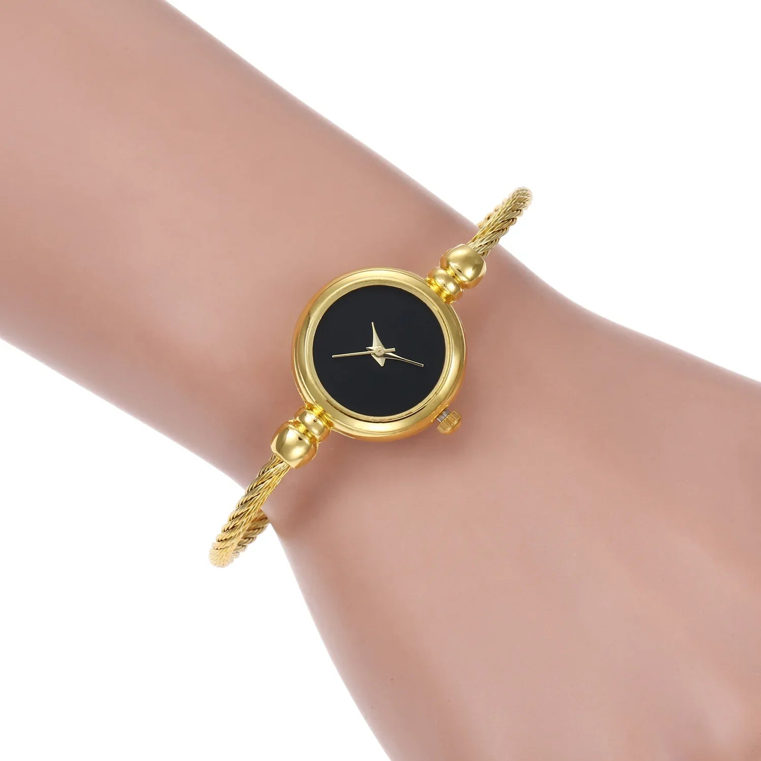Montre Femme MAYZHISU Rétro Quartz Or – Bracelet Bangle Chaîne Acier Luxe Minimaliste