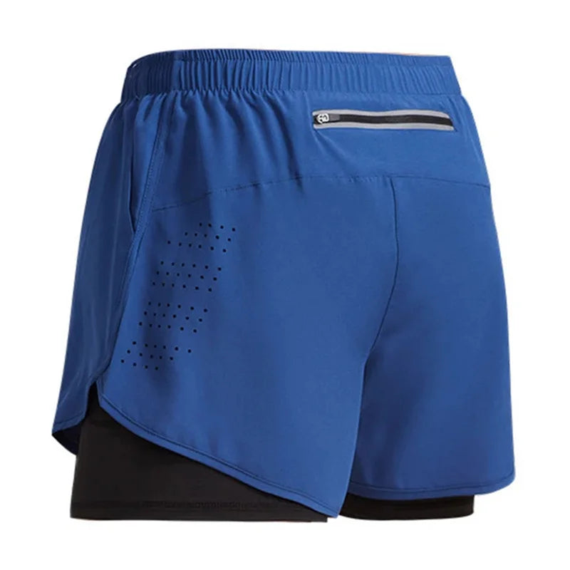 Short Sport Homme 2-en-1 Double Couche Sportswear Entraînement Plage Jogging Gym Running Été Respirant Séchage Rapide Confortable – Short Performance Premium | Mode Homme Sport Premium
