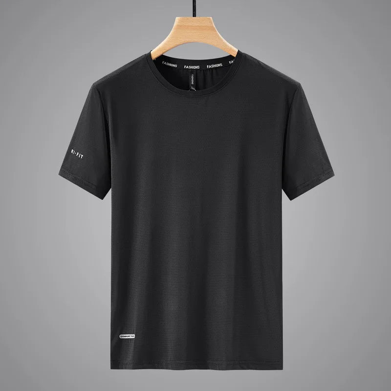 T-Shirt Sport Homme Séchage Rapide Manches Courtes Été Casual Blanc Grande Taille Oversize 6XL 7XL 8XL 9XL Gym Fitness – Tee Sport Performance Inclusif | Mode Homme Sport Premium