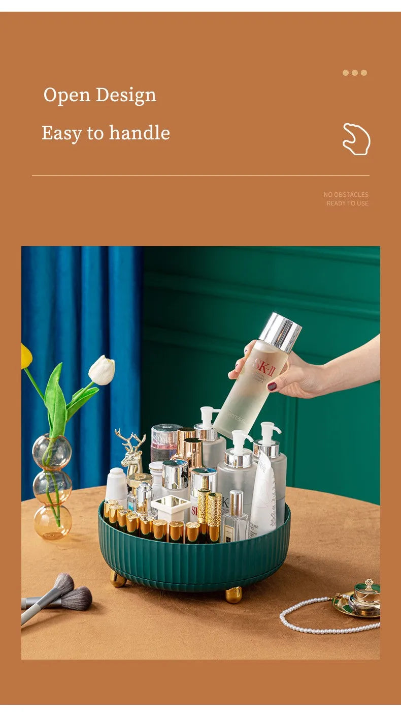 Organisateur 360° Rotatif Maquillage – Parfum Rouge à Lèvres Skincare Cosmétiques Cuisine