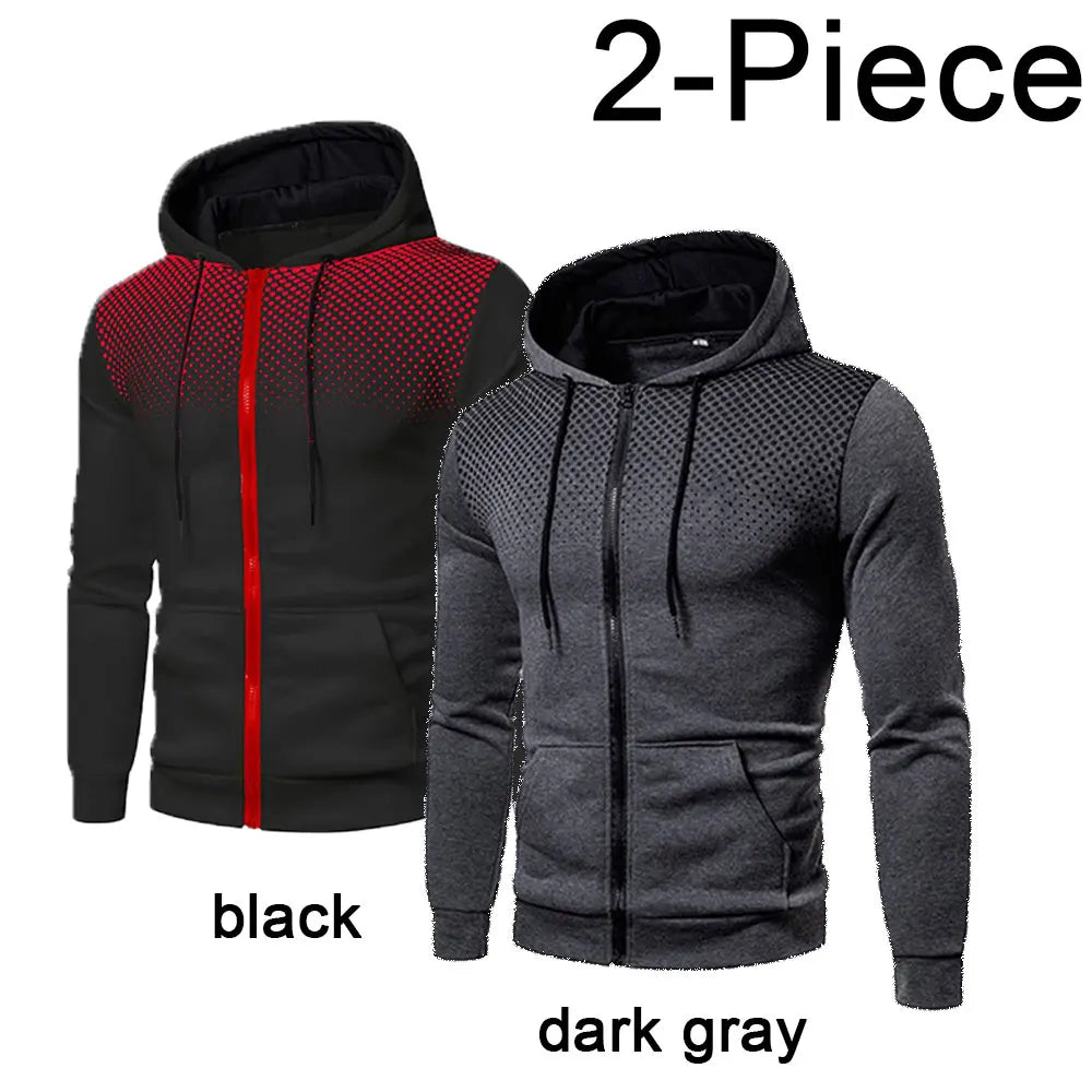 Ensemble Homme Polaire Couleur Unie Sweat Zippé + Pantalon + Bonnet Casual Sport Style Américain Européen Automne Hiver Confortable – Set 3 Pièces Premium | Mode Homme Sport Premium