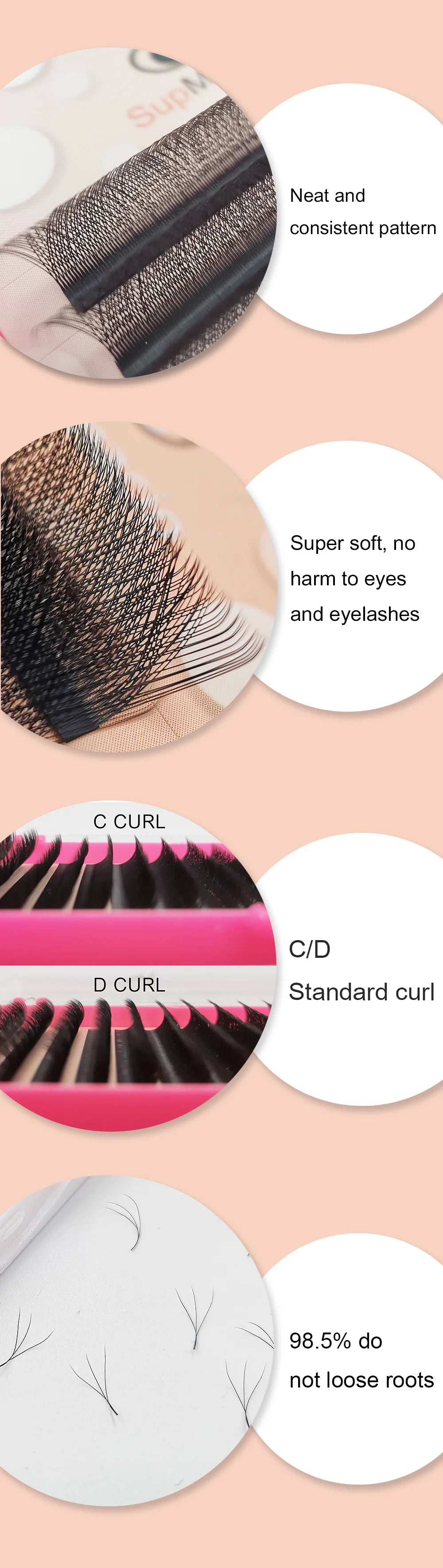 Extensions Cils SUPMACIO 3D W – 0.07mm Easy Fan | Naturelles & Légères