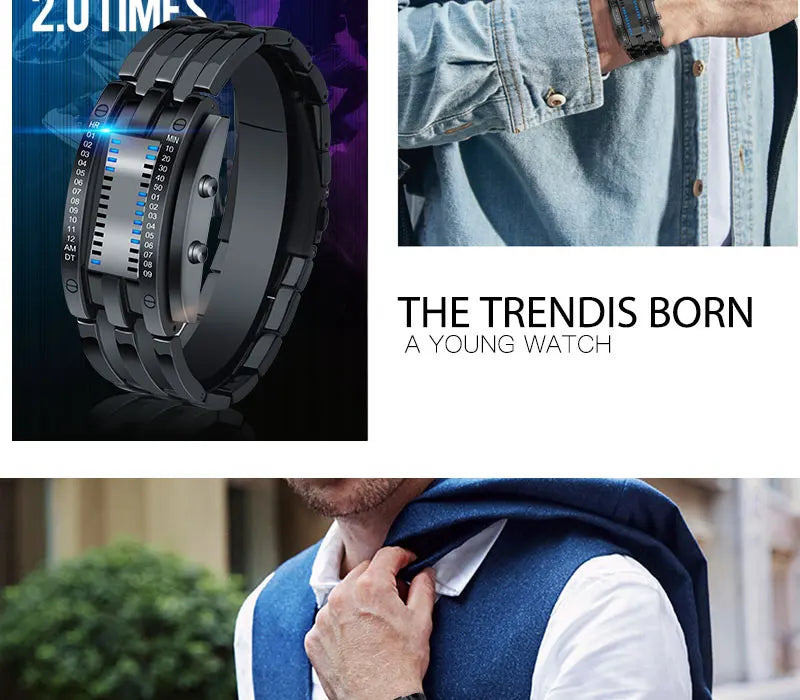 Montre Couple SKMEI 0926 LED Digital – Acier Inoxydable Étanche 5Bar Sport Créatif