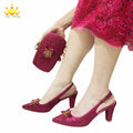 Ensemble Chaussures + Sac Italien Orange Cristal – Pumps Luxe Mariage Fête 2024